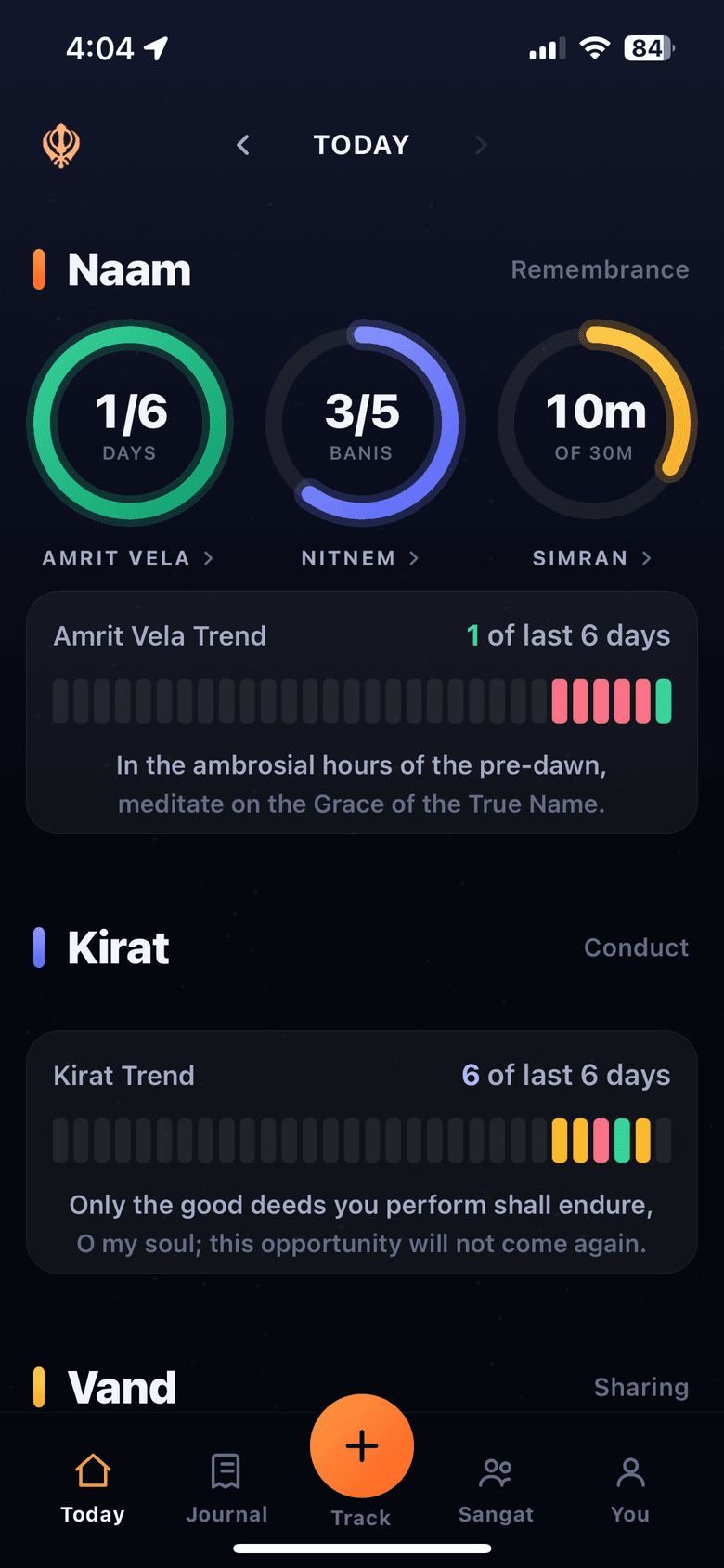 Today — Amrit Vela, Nitnem and Simran rings on one screen