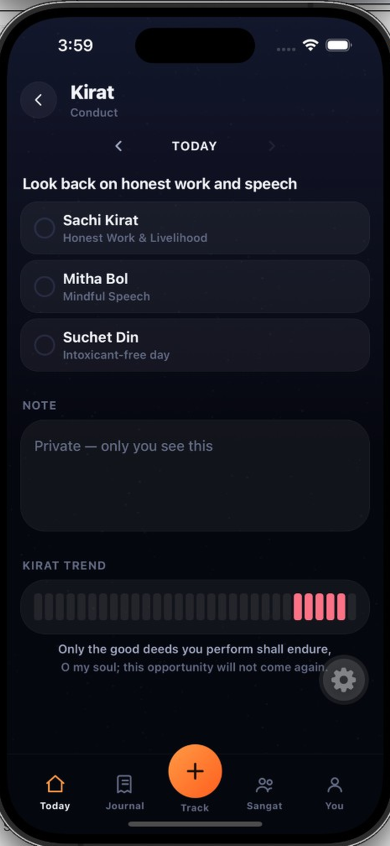Kirat — honest work and speech